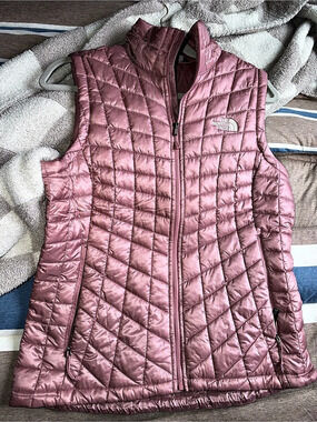 The North Face ThermoBall Vest Quilted Puffer Vest in Pink